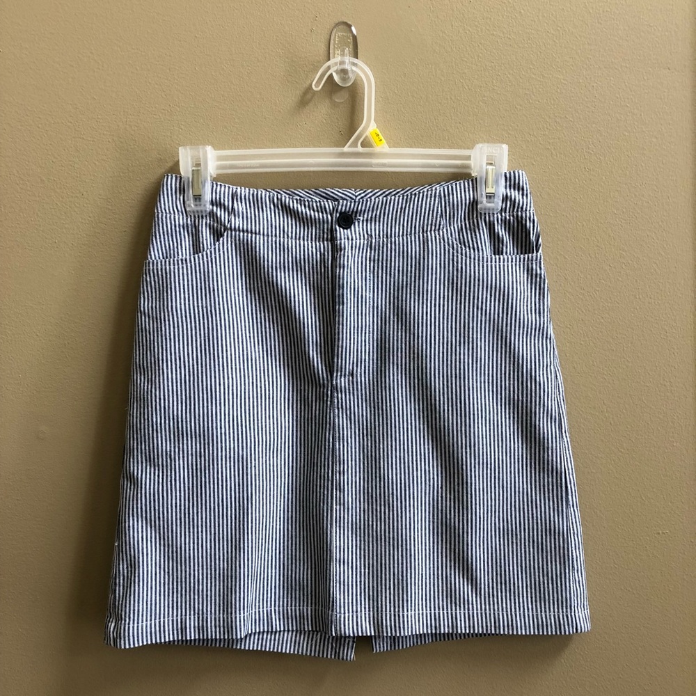 Brandy Melville High Waisted Blue Striped Skirt